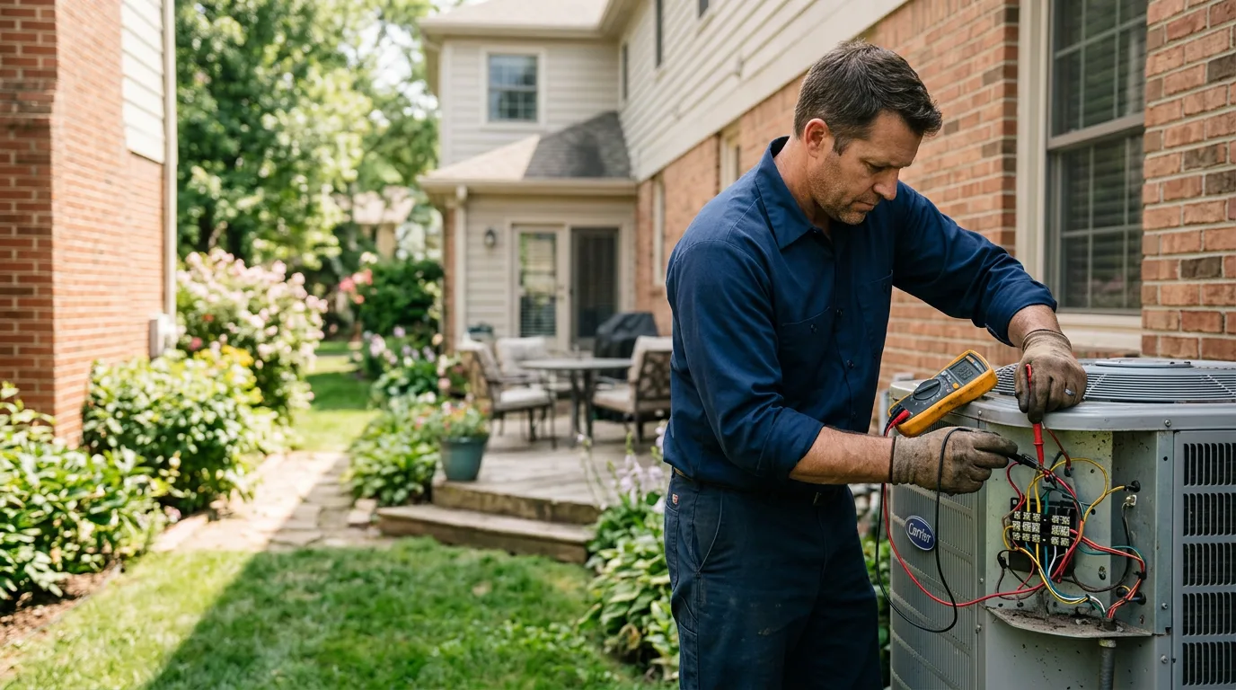 HVAC technician working near Roaring Springs, TX